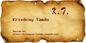 Krivácsy Tamás névjegykártya