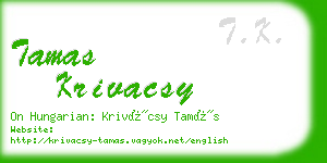 tamas krivacsy business card